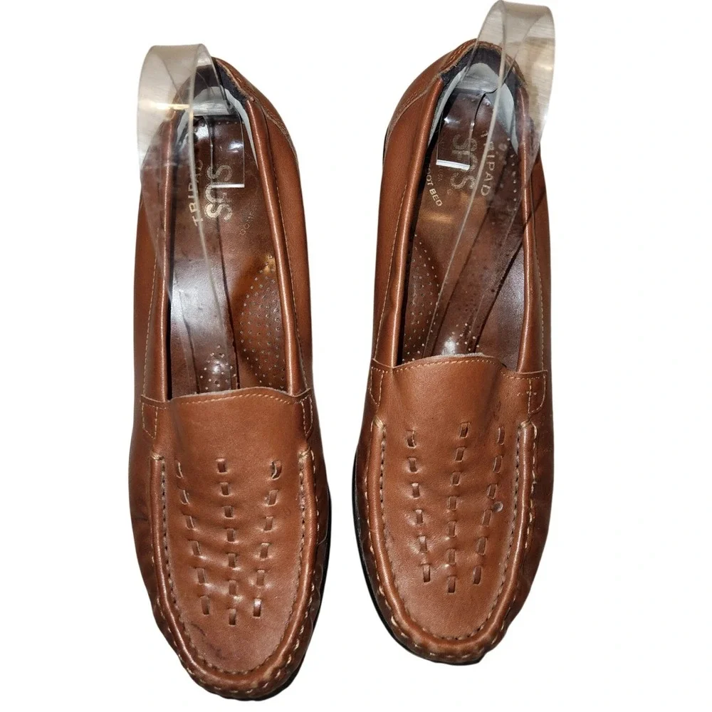 SAS Tripad Comfort Womens 7.5 M Brown‎ Leather Loafers C1113189 08 Slip On Shoes